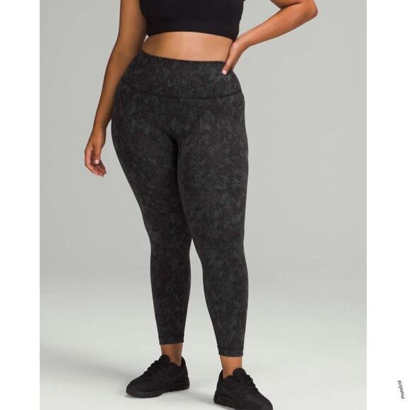 Lululemon Wunder Train High Rise Leggings 10 Hideaway Camo Deep Coal Multi - Picture 1 of 10